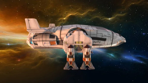 epic 3d portrait of a futuristic space warship, spac