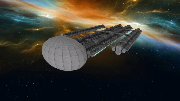 一艘宇宙飞船 3d cg 渲染 — 图库照片