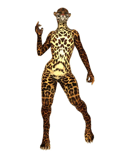 3D CG rendering of a leopard woman — Stock Photo, Image