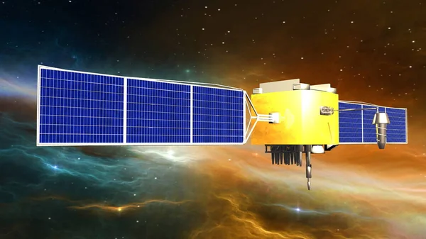 3D CG renderização de um satélite feito pelo homem — Fotografia de Stock