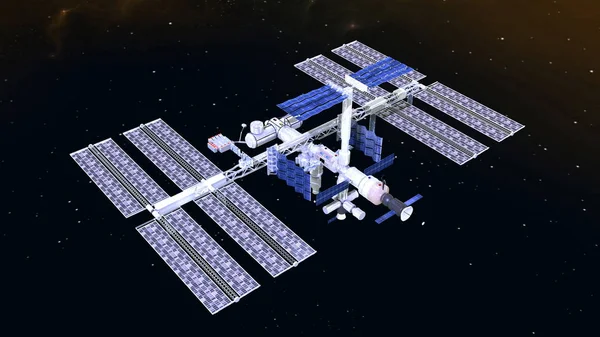 3D CG representación de un satélite hecho por el hombre — Foto de Stock