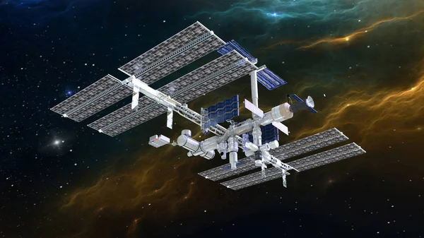 Rendering 3D CG di un satellite artificiale — Foto Stock