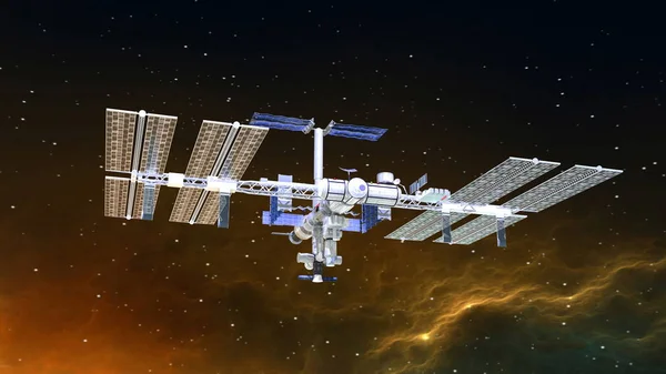 Rendering 3D CG di un satellite artificiale — Foto Stock