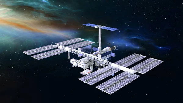 3D CG representación de un satélite hecho por el hombre — Foto de Stock