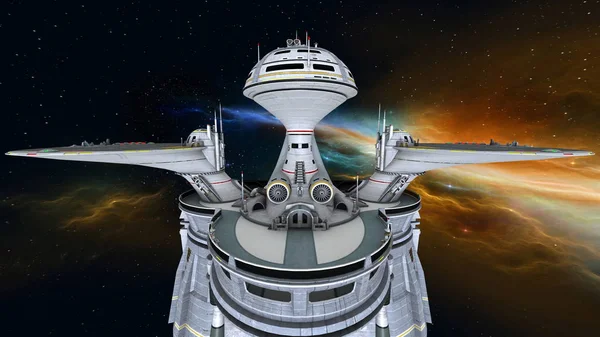 3D CG візуалізація космічної станції — стокове фото