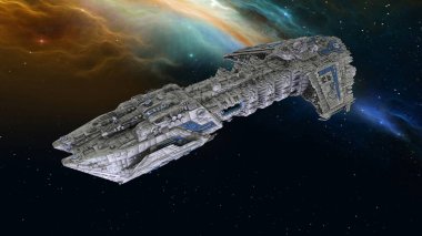 bir uzay gemisi 3d cg render