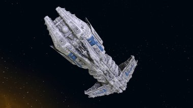 bir uzay gemisi 3d cg render