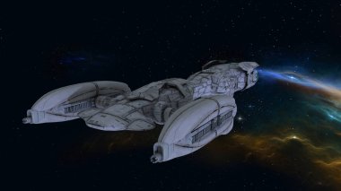 bir uzay gemisi 3d cg render