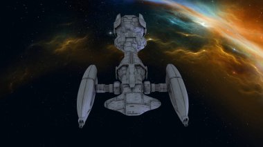 bir uzay gemisi 3d cg render