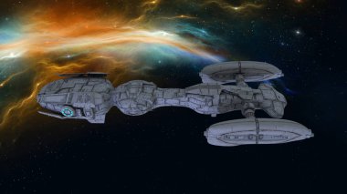 bir uzay gemisi 3d cg render