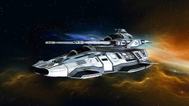 bir uzay gemisi 3d cg render