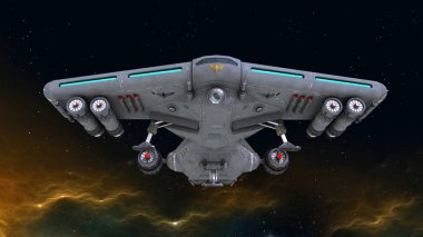 bir uzay gemisi 3d cg render