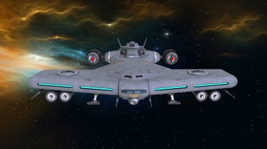 bir uzay gemisi 3d cg render