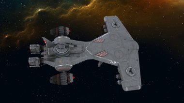 bir uzay gemisi 3d cg render