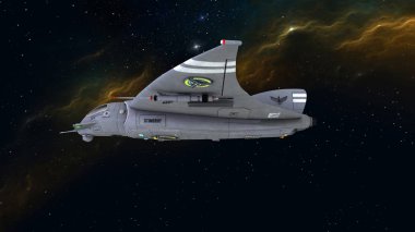 bir uzay gemisi 3d cg render