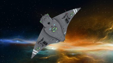 bir uzay gemisi 3d cg render