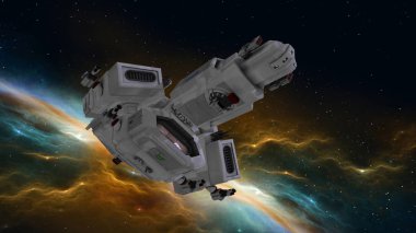 bir uzay gemisi 3d cg render