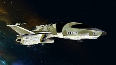 bir uzay gemisi 3d cg render
