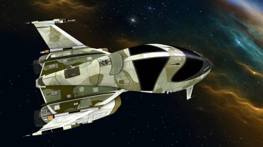 bir uzay gemisi 3d cg render