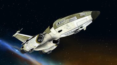 bir uzay gemisi 3d cg render