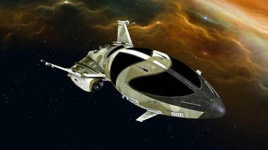 bir uzay gemisi 3d cg render