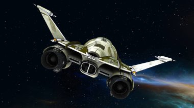 bir uzay gemisi 3d cg render