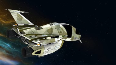 bir uzay gemisi 3d cg render