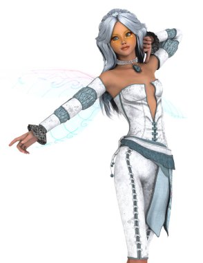 genç bir kadının 3d cg işleme