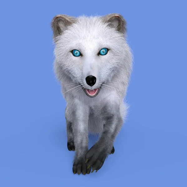 3D CG representación de un zorro plateado — Foto de Stock