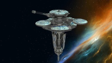 3d cg işleme bir uzay istasyonu