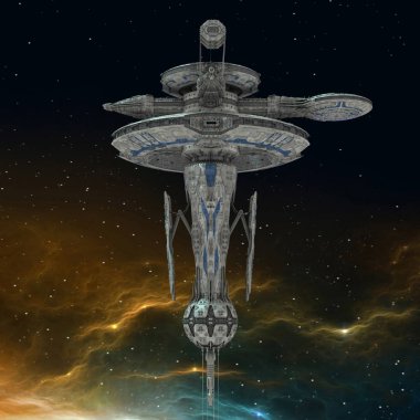 3d cg işleme bir uzay istasyonu