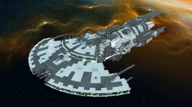 bir uzay gemisi 3d cg render