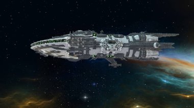 bir uzay gemisi 3d cg render