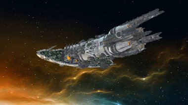 bir uzay gemisi 3d cg render
