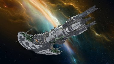 bir uzay gemisi 3d cg render