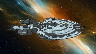 bir uzay gemisi 3d cg render