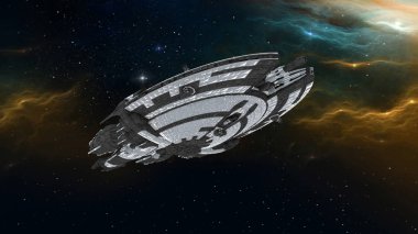 bir uzay gemisi 3d cg render