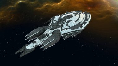 bir uzay gemisi 3d cg render