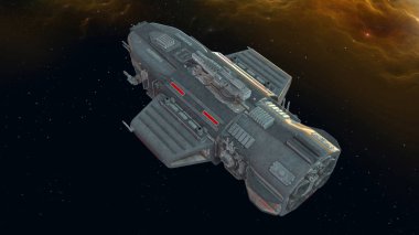 bir uzay gemisi 3d cg render