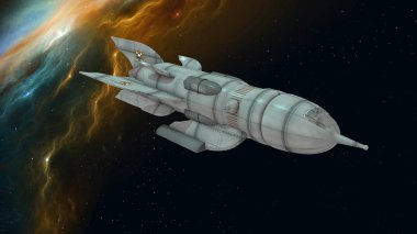 bir uzay gemisi 3d cg render