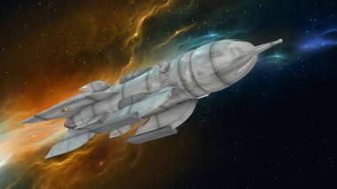 bir uzay gemisi 3d cg render