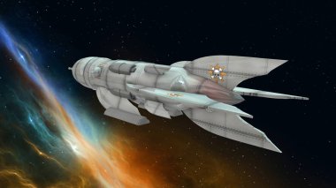bir uzay gemisi 3d cg render
