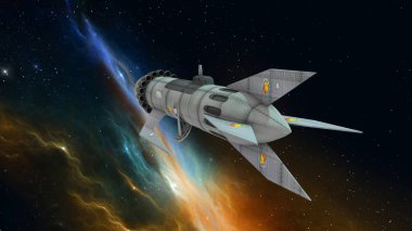 bir uzay gemisi 3d cg render