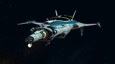bir uzay gemisi 3d cg render