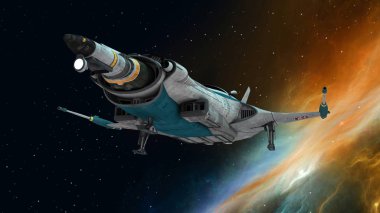 bir uzay gemisi 3d cg render