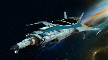 bir uzay gemisi 3d cg render