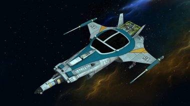 bir uzay gemisi 3d cg render