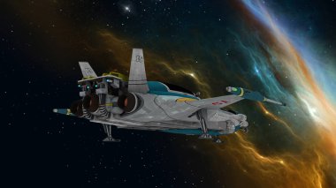 bir uzay gemisi 3d cg render