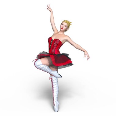bir balerin 3d cg render