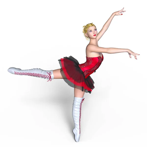 3D cg-rendering av en balettdansös — Stockfoto